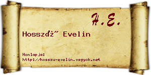Hosszú Evelin névjegykártya